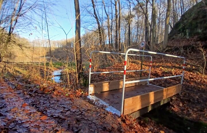 Neue Brücke am Giksteich - Link: Neue Brücke für Wanderweg am Giksteich in Leisnig