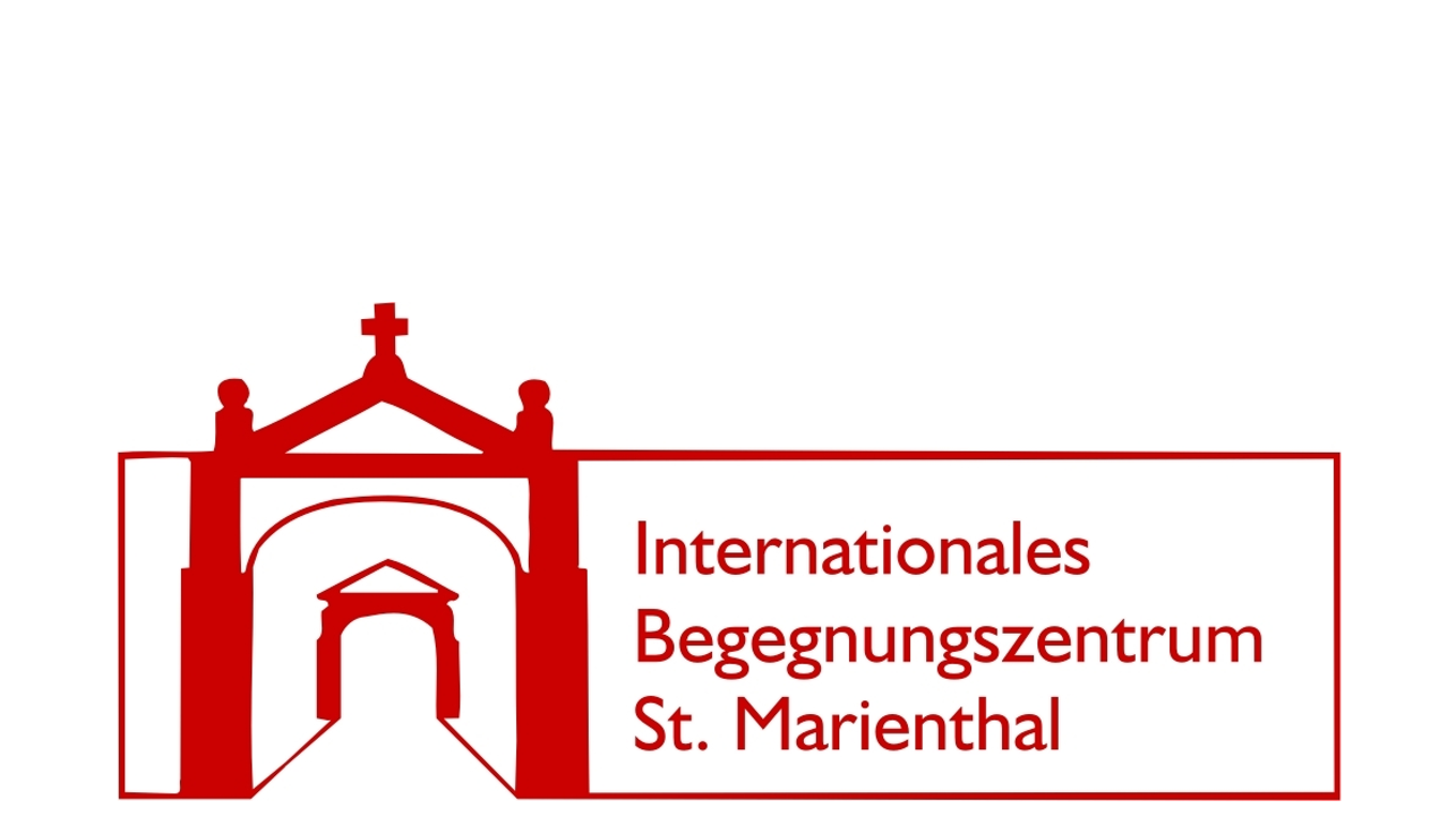 Man sieht das Logo des Internationales Begegnungszentrum St. Marienthal in rot
