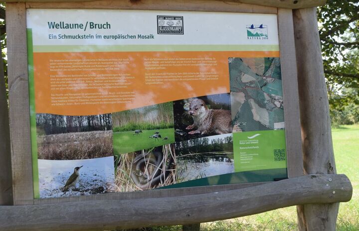 Informationstafel im Gebiet Wellaune/Bruch.