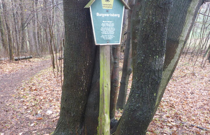 LSG-Schild auf der LaNU-eigenen Fläche Freital Burgwartsberg