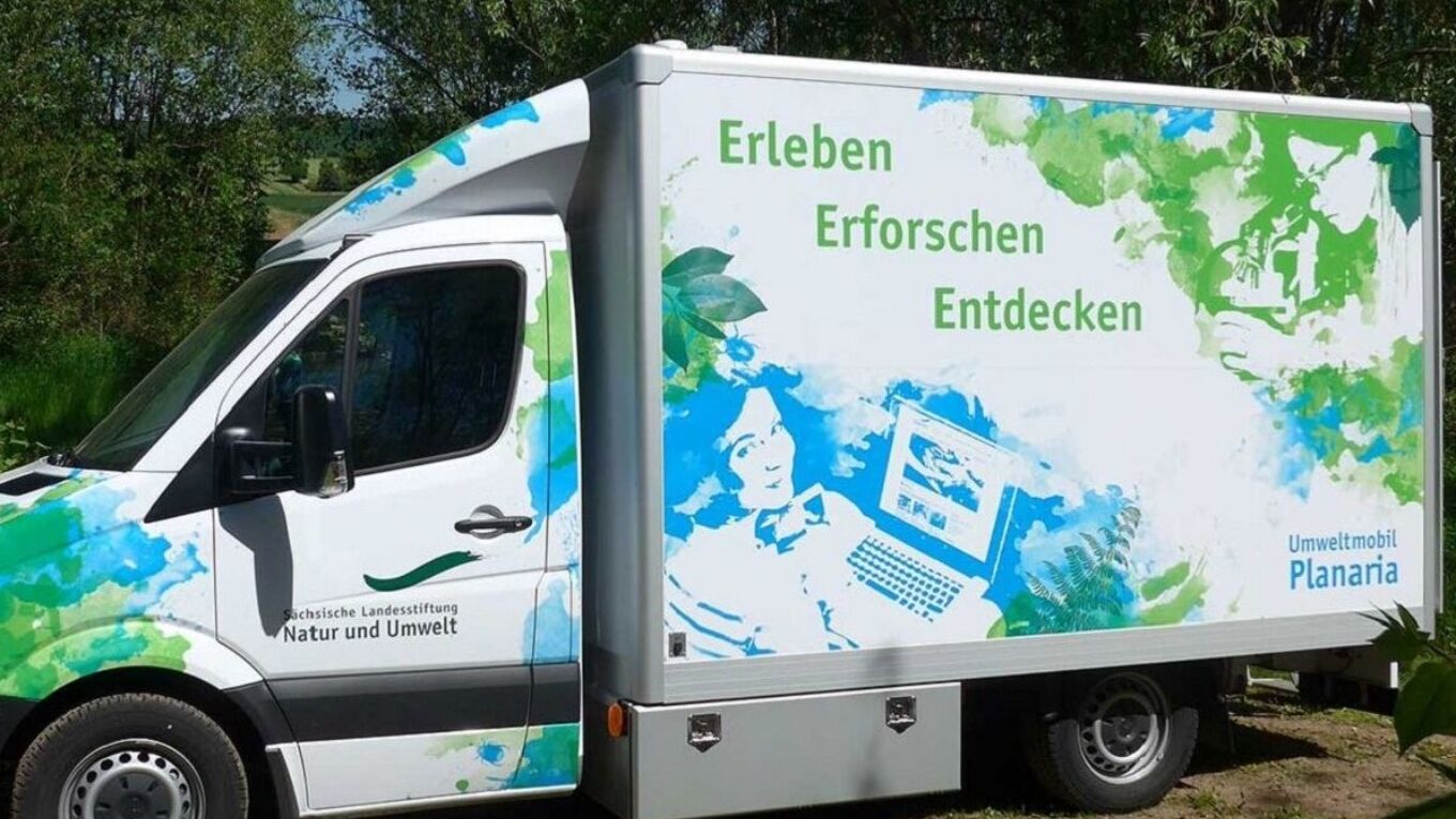 Das Umweltmobil Planaria der Sächsischen Landesstiftung Natur und Umwelt.