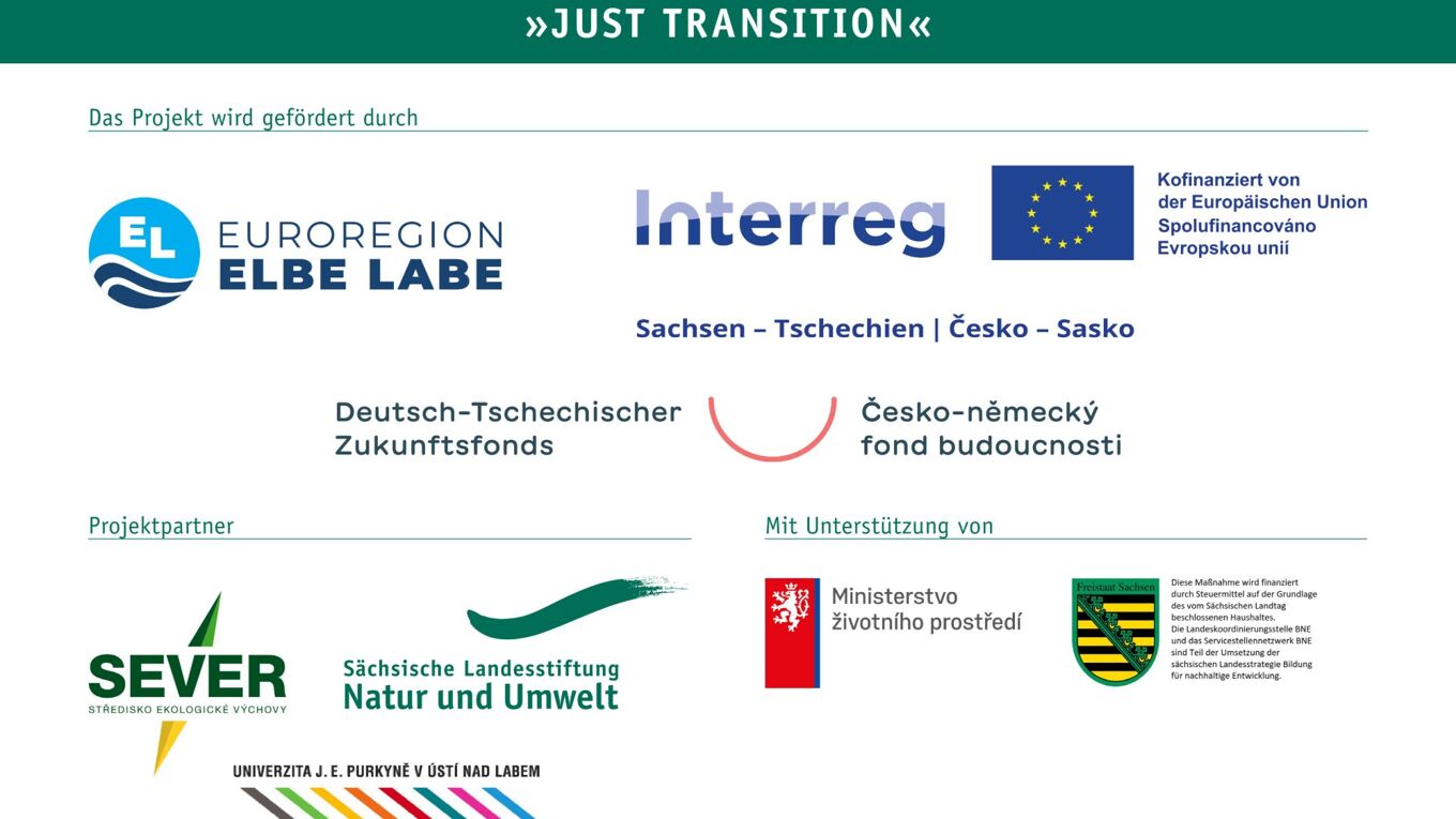 Übersicht der Förderer, Partner und Unterstützer des Deutsch-Tschechischen Fachtags BNE 2026 mit den jeweiligen Logos